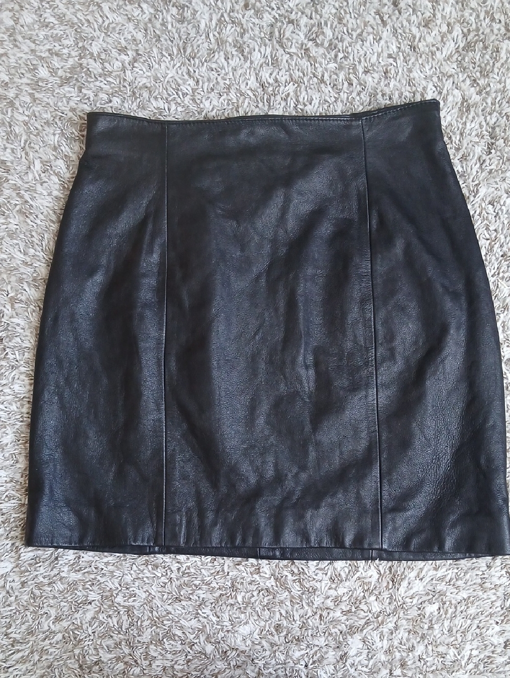 Wilsons Leather Black Leather Mini Skirt Size 12